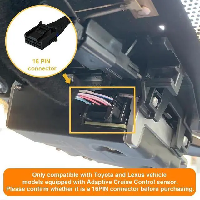 Alt view image 2 of 5 - FitDVR Dash Camera Power Adapter (16-Pin) for Toyota and Lexus and More, Dashcam Charger Cable, USB Power Source, 5V 12V Output, D3-011