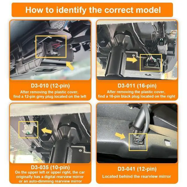 Alt view image 3 of 5 - FitDVR Dash Camera Power Adapter (16-Pin) for Toyota and Lexus and More, Dashcam Charger Cable, USB Power Source, 5V 12V Output, D3-011