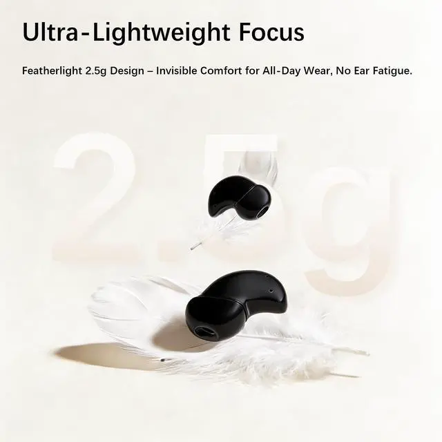 Alt view image 4 of 5 - Sleep Earbuds 53dB High-Frequency Noise Reduction 8-mic Array & Dual Hybrid Filtering Technology, 80H Playtime, Snore Blocking Comfortable Earbuds, Bluetooth 5.3 Earplugs for Side Sleeper, Airplane