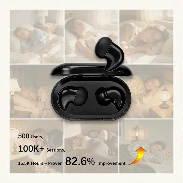 Alt view image 3 of 5 - Sleep Earbuds 53dB High-Frequency Noise Reduction 8-mic Array & Dual Hybrid Filtering Technology, 80H Playtime, Snore Blocking Comfortable Earbuds, Bluetooth 5.3 Earplugs for Side Sleeper, Airplane