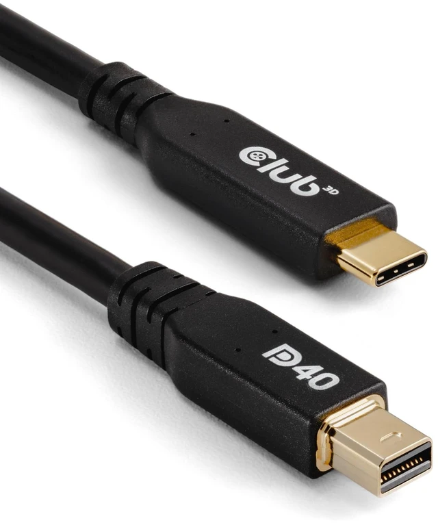 Main image of Club 3D Mini DisplayPort to USB C Cable 2m/6.6ft - DP 2.1 Certified 8K@30Hz 4K@240Hz Video Adapter for Mac PC Gaming Monitor- Bi-Directional Cable