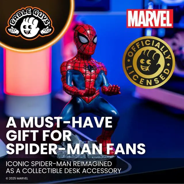 Alt view image 5 of 5 - Cable Guys - Spider-Man Classic Accessory Holder for Gaming Controllers and Smartphones (Electronic Games////)