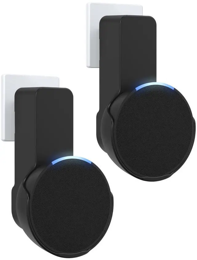 Main image of Maxonar Wall Mount, (2 Packs) Ech0 P0p Wall Mount Speaker Holder No Screws No Drill Needed Cable Hidden Storage Compatible with Google Nest, Ech0 P0p- Black
