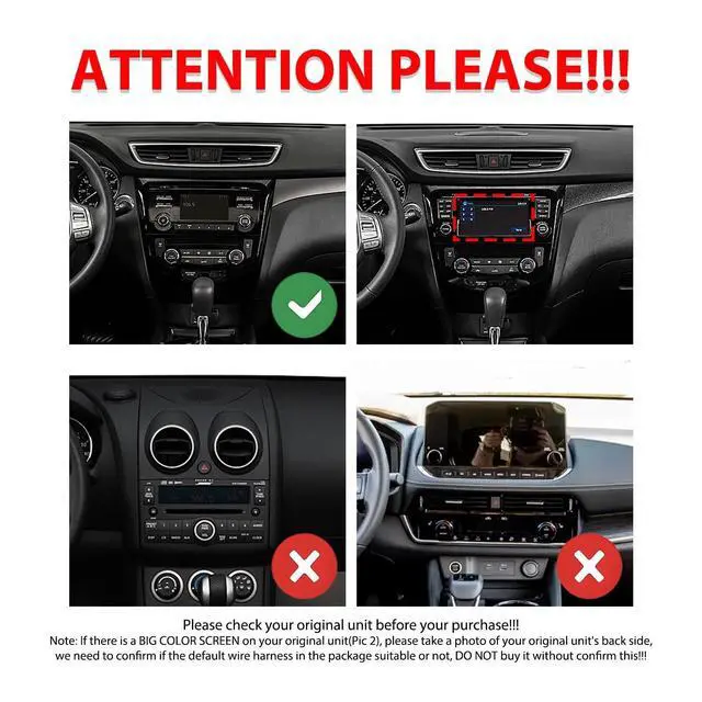 Alt view image 2 of 5 - for Nissan Rogue X-taril 2014-2020 CarPlay Android Auto Navigation Stereo GPS Radio Reverse Camera Display 10" IPS Touchscreen Headunit Tablet Pad Media Player, if Applicable Quad Core 2G+64G