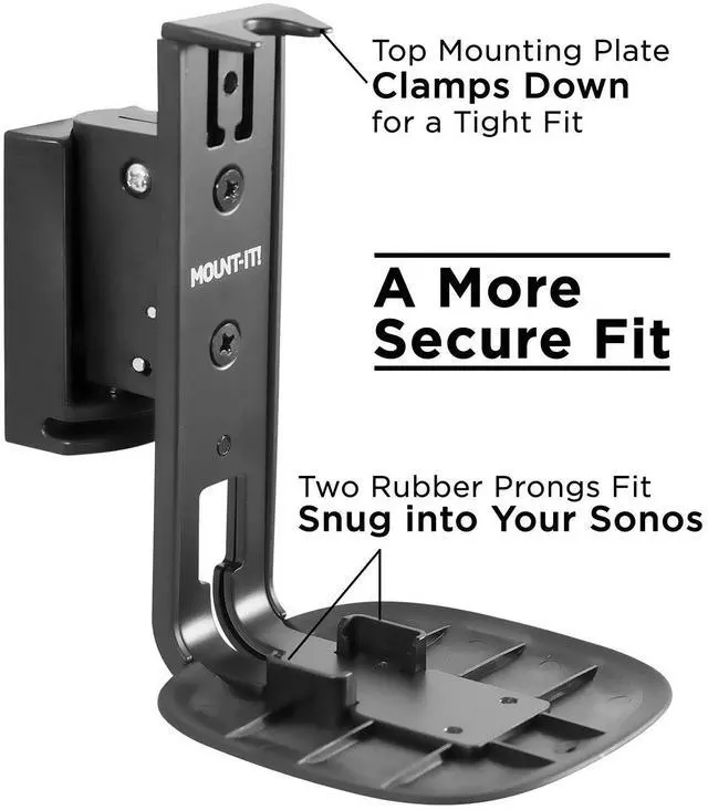Alt view image 2 of 5 - Mount-It! Adjustable Speaker Wall Mount for SONOS One, One SL and Play:1 - Black