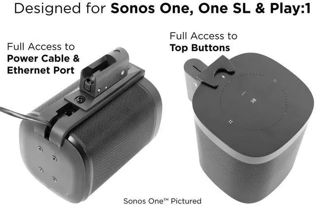 Alt view image 5 of 5 - Mount-It! Adjustable Speaker Wall Mount for SONOS One, One SL and Play:1 - Black