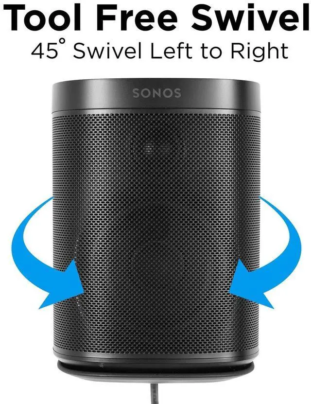 Alt view image 4 of 5 - Mount-It! Adjustable Speaker Wall Mount for SONOS One, One SL and Play:1 - Black
