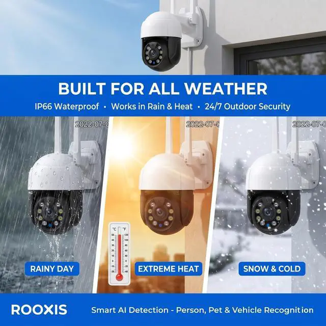 Alt view image 4 of 5 - Rooxis Wireless Outdoor Security Camera, 2026 Upgraded 4K WiFi Floodlight Camera with Siren, Color Night Vision, 360 PTZ, Motion Tracking & Patrol, 2-Way Audio, Alexa Compatible