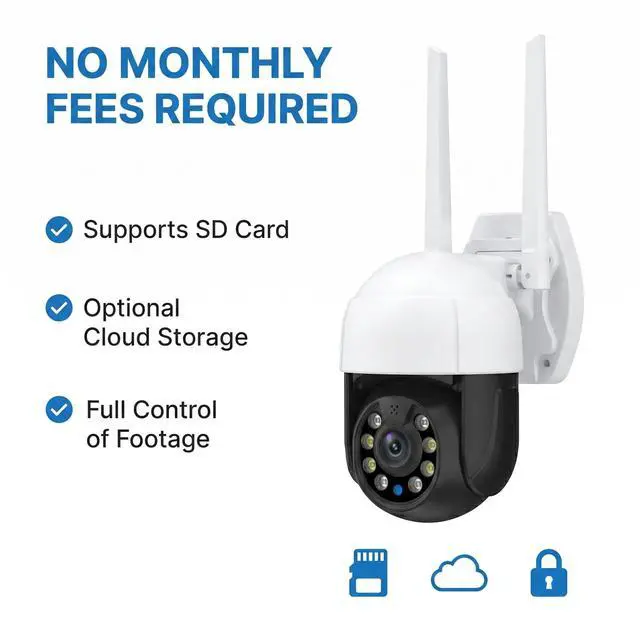 Alt view image 5 of 5 - Rooxis Wireless Outdoor Security Camera, 2026 Upgraded 4K WiFi Floodlight Camera with Siren, Color Night Vision, 360 PTZ, Motion Tracking & Patrol, 2-Way Audio, Alexa Compatible