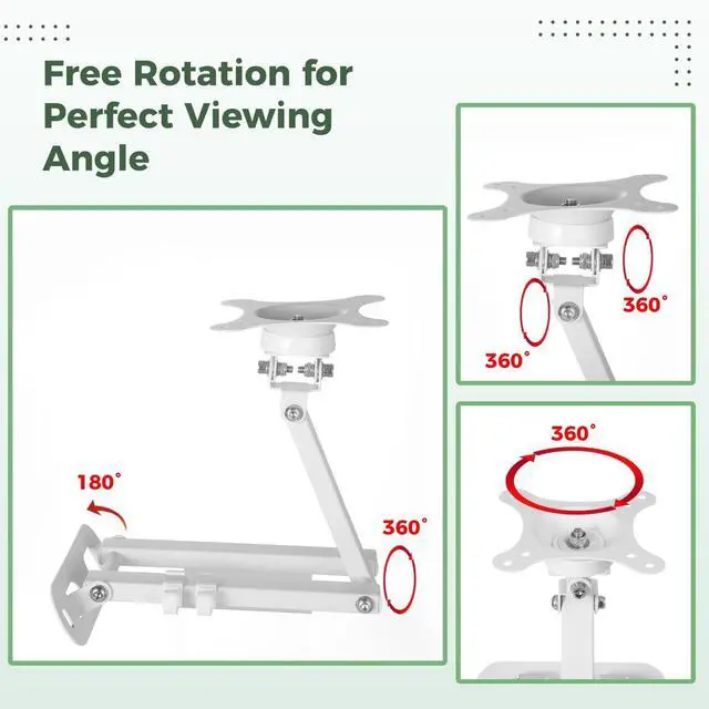 Alt view image 5 of 5 - Full Motion Wall Mount for Echo Show 15, Monitor Wall Mounting Bracket for 15-28 Inch Monitors TVs, Swivel and Tilt 360 Rotate Wall Mount for Alexa Echo Show 15, Adjustable and Extendable