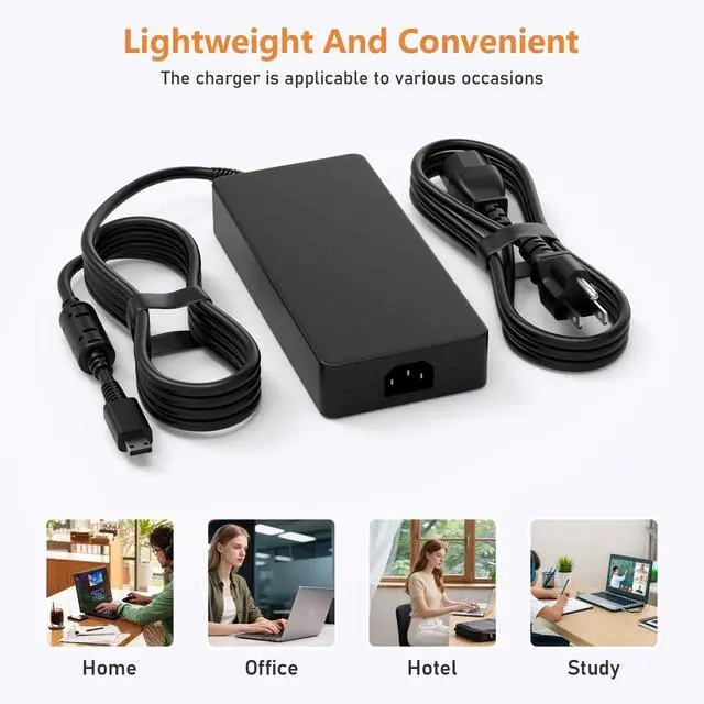 Alt view image 4 of 5 - 330W/280W AC Adapter Compatible with MSI Raider GE76 GE77 GE78 GE67 GE68 Vector 16 17 GP76HX GP68HX Titan GT77 Laptop Charger A20-330P1A A330A018P Power Supply