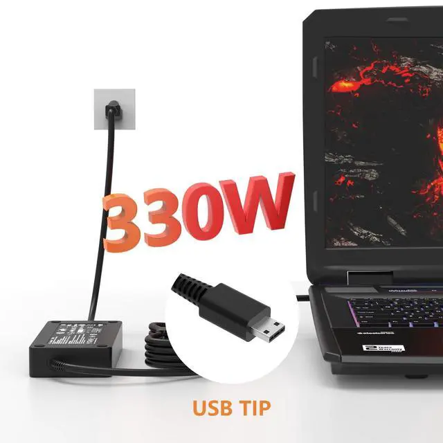 Alt view image 5 of 5 - 330W/280W AC Adapter Compatible with MSI Raider GE76 GE77 GE78 GE67 GE68 Vector 16 17 GP76HX GP68HX Titan GT77 Laptop Charger A20-330P1A A330A018P Power Supply