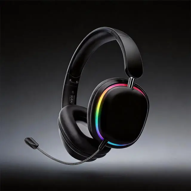Main image of FJHBL Over-Ear Wireless Bluetooth Headphones with 5.3 Chip, 20H Playtime, 40mm Drivers, Foldable & Lightweight Design, RGB Lighting, Dual Mic for Clear Calls, Compatible with PC/Phone, SY-T3 Bl