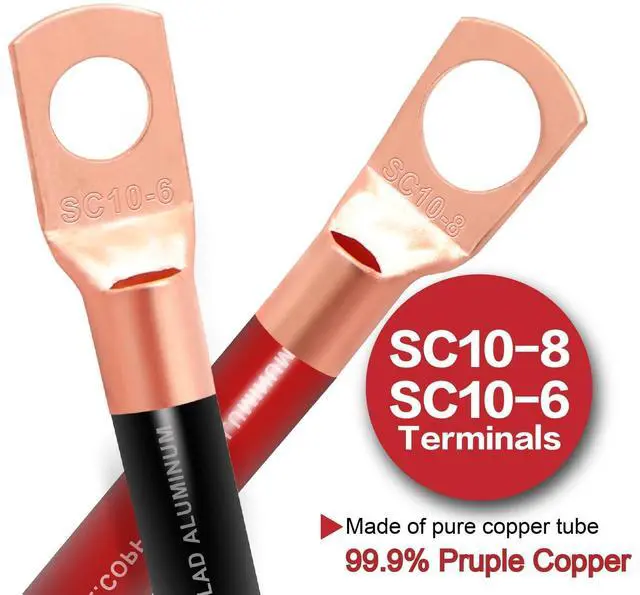 Alt view image 5 of 5 - 8 Gauge Wire (25ft Each - Red/Black) Copper Clad Aluminum CCA - Primary Automotive Wire,Car Amplifier Power & Ground Cable, 20PCS Lugs Terminal Connectors,60A ANL Fuse Block and Heat Shrink Tubing