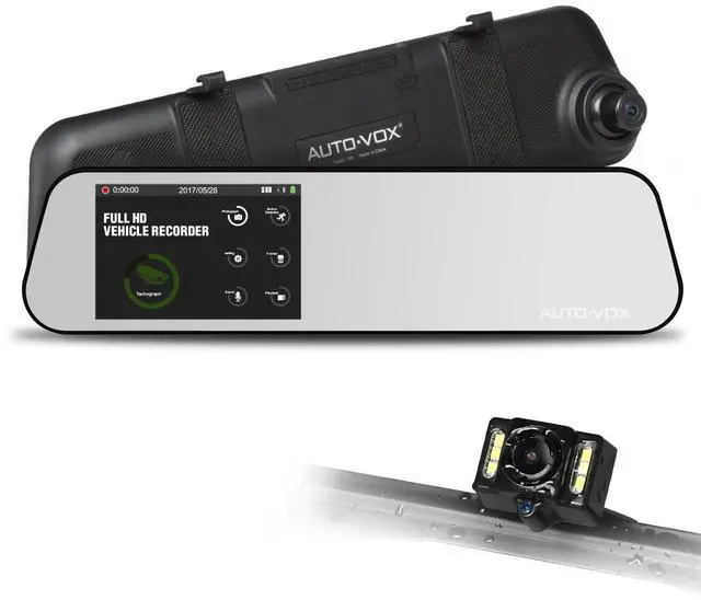 Main image of AUTO-VOX M6B 4.5''Touch Screen Backup Camera Dash Cam + IP 68 Waterproof Super Night Vision Rear View Camera with Motion Detection, G-Sensor& Loop Recording