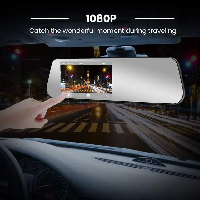 Alt view image 2 of 5 - AUTO-VOX M6B 4.5''Touch Screen Backup Camera Dash Cam + IP 68 Waterproof Super Night Vision Rear View Camera with Motion Detection, G-Sensor& Loop Recording