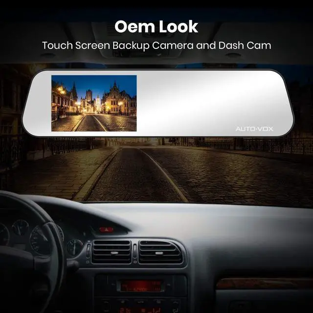 Alt view image 3 of 5 - AUTO-VOX M6B 4.5''Touch Screen Backup Camera Dash Cam + IP 68 Waterproof Super Night Vision Rear View Camera with Motion Detection, G-Sensor& Loop Recording