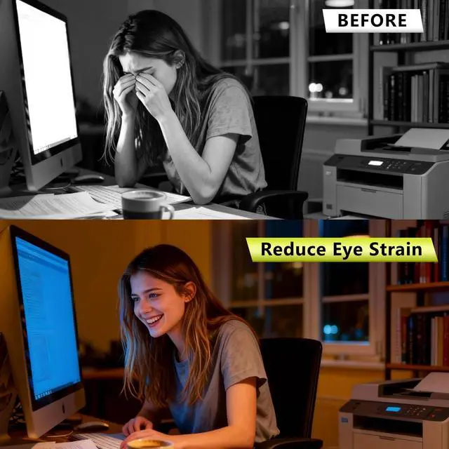 Alt view image 4 of 5 - YongMai 22-Inch Computer Monitor Blue Light Blocking Screen Protector - Anti Glare, Anti-UV, Anti-Scratch Film for 16:10 Widescreen Desktop LED Monitors ^^ Reduce Eye Strain & Fatigue