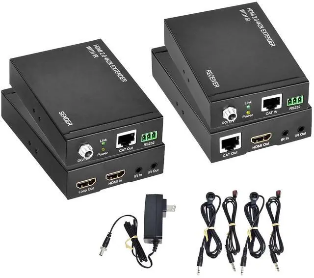 Main image of HDMI Extender Over Cat6, 4K@60Hz 4:4:4 HDMI 2.0 Extender Splitter with IR & PoC, Up to 60M Transmission, Multi-Receiver Cascade, HDR, HDCP 2.2 for TV, Monito, PS5, PC and Projector (ET60LP)