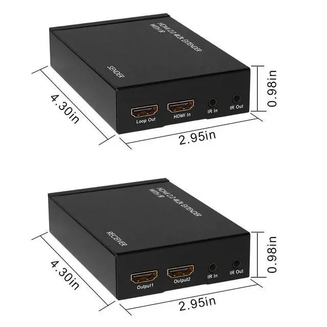 Alt view image 5 of 5 - HDMI Extender Over Cat6, 4K@60Hz 4:4:4 HDMI 2.0 Extender Splitter with IR & PoC, Up to 60M Transmission, Multi-Receiver Cascade, HDR, HDCP 2.2 for TV, Monito, PS5, PC and Projector (ET60LP)
