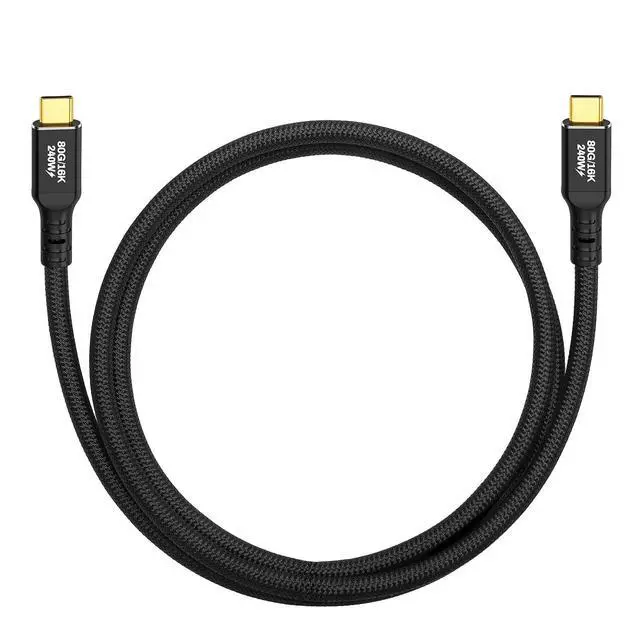 Alt view image 2 of 2 - HangTon 4K/8K/16K Video Display, PD240W Power, High Speed 80Gbps Data Transfer, USB-C Cable for Mac mini, Razer Blade, AORUS, Samsung, ThinkBook Laptop Monitor Display, 1.5m