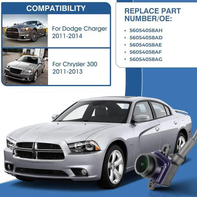 Alt view image 2 of 5 - ACAUTO Rear View Backup Reverse Camera Fit for Dodge Charger Chrysler 300 2011-2014 Parking Back Up Assist Camera Replace# 56054058AD, 56054058AE, 56054058AF
