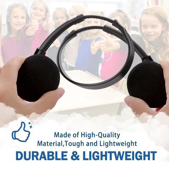 Alt view image 3 of 5 - Ladont 50 Pack Bulk Classroom Headphones for Kids Students School, Multi Color Wired Headphones for Kids Children, 3.5mm Jack for Chromebook Laptop PC Computer