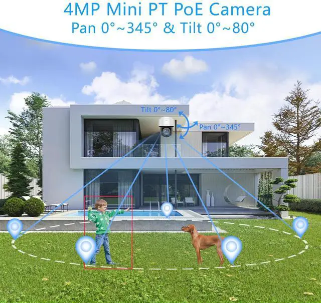 Alt view image 2 of 5 - DS-2DE2C400MWG-E 4MP Mini PT POE Outdoor Camera, 2.8MM Wide Lens, H.265+, Smart Hybrid-light, Support Human Detection and Auto-tracking, Built-in Microphone, Speaker, Card Slot(Up to 512 GB), IP66