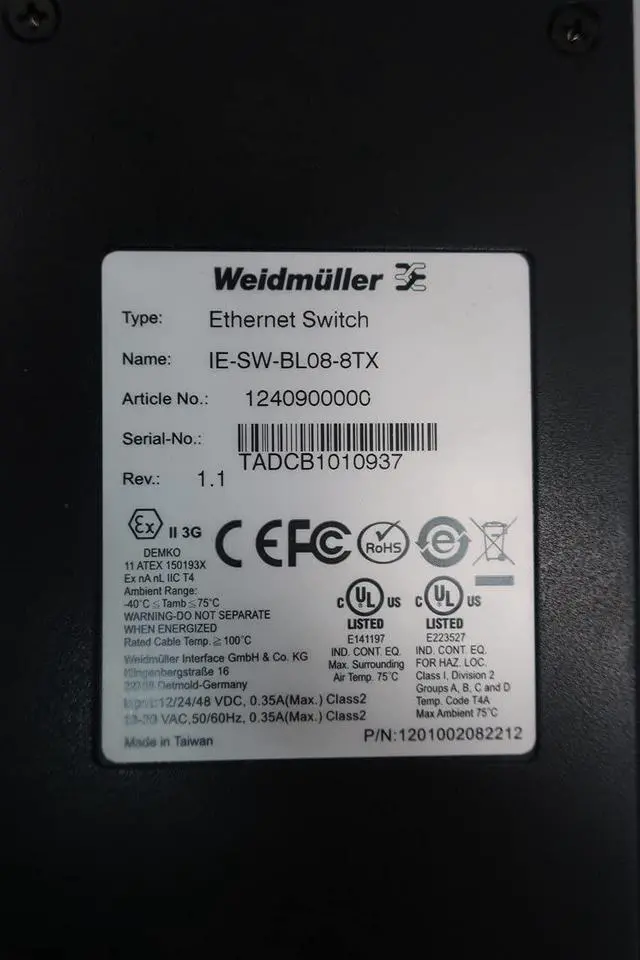 Alt view image 5 of 5 - WEIDMULLER IE-SW-BL08-8TX ETHERNET Switch