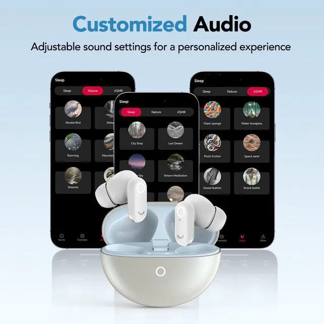 Alt view image 5 of 5 - MS122 AI Translation Earbuds, Wireless Earbuds Bluetooth 6.0 Ear Buds, Noise Cancelling Earbuds, 40H Playtime Ultra Light Waterproof Wireless Headphones for Phone Travel Work Sports (Bla