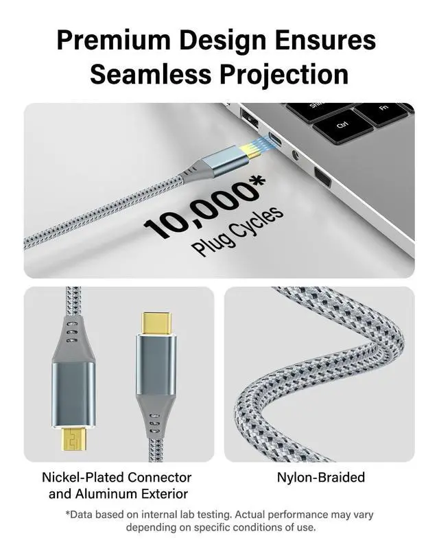 Alt view image 3 of 5 - RUIZHI 4K USB C to Micro HDMI Cable 3 FT, 4K@60Hz/2K@120Hz Type-C to Micro HDMI for MacBook, iPad Pro, iPhone 15, Galaxy S23, Steam Deck, ROG Ally, Laptop to Portable Monitor Cable
