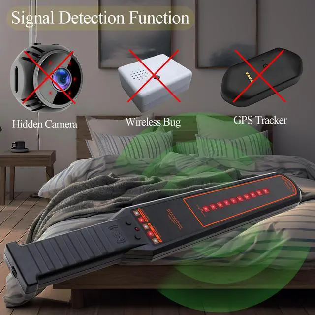 Alt view image 2 of 5 - KAXYUYA Camera Finder, Hidden Camera Detector, GPS Tracker Signal Scanner Listening Device RF Bug Detector Professional Multi-Function for Car, Hotel, Meeting