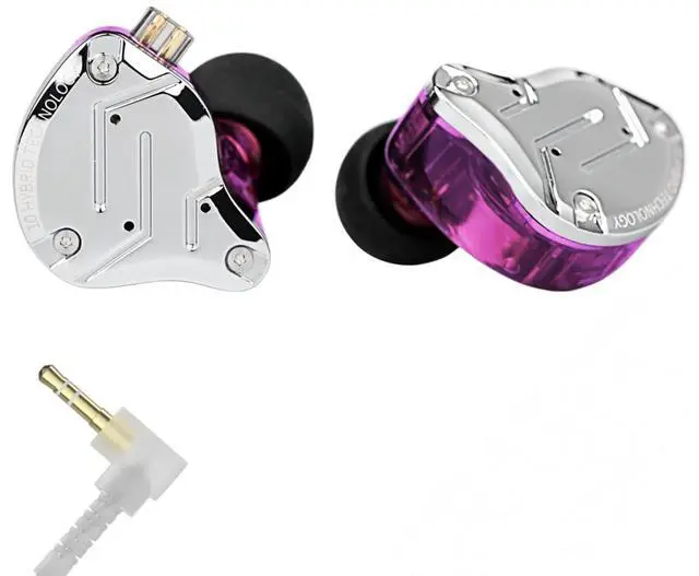 Main image of KZ ZS10 PRO in Ear Monitor Headphones, 4BA+1DD 5 Hybrid Driver Gaming Earbuds Wired Earphones, HiFi Clarity Sound Immersive Bass IEMs for Gaming Musician Singer Audiophile (Purple Without Microphone)
