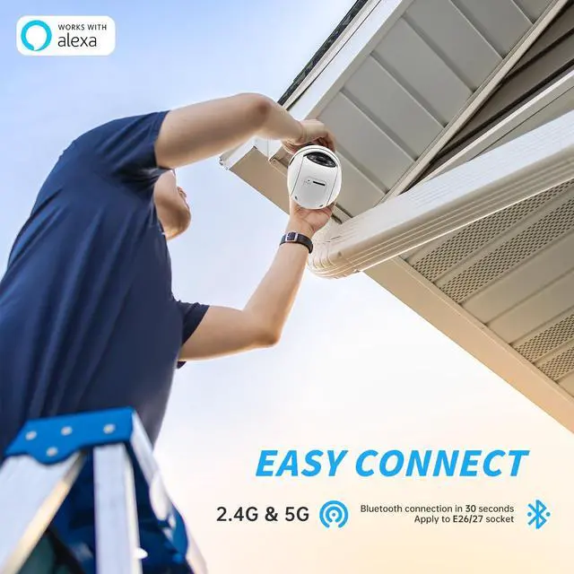 Alt view image 2 of 5 - Seeborder Light Bulb Security Cameras,5MP & 360 PTZ Light Bulb Camera Outdoor, 5G&2.4G Light Bulbs Camera,AI Motion Detection,Color Night Vision,2-Way Talk,Cloud/TF Storage,Compatible with Alexa