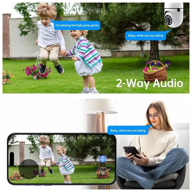 Alt view image 4 of 5 - Seeborder Light Bulb Security Cameras,5MP & 360 PTZ Light Bulb Camera Outdoor, 5G&2.4G Light Bulbs Camera,AI Motion Detection,Color Night Vision,2-Way Talk,Cloud/TF Storage,Compatible with Alexa
