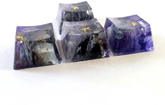 Main image of Custom Resin Galaxy Arrow Keycaps, Artisan Keycaps Set (OEM R1) for Cherry MX Mechanical Gaming Keyboards