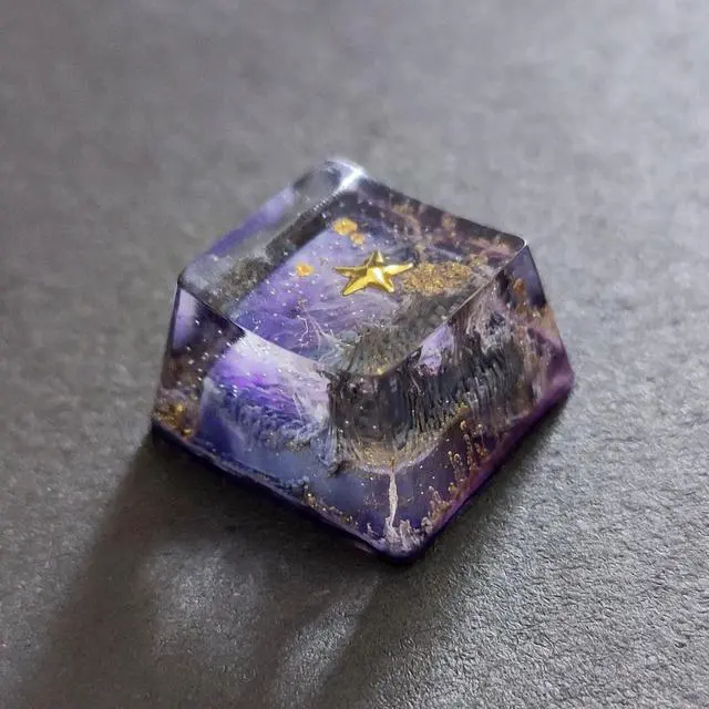 Alt view image 5 of 5 - Custom Resin Galaxy Arrow Keycaps, Artisan Keycaps Set (OEM R1) for Cherry MX Mechanical Gaming Keyboards