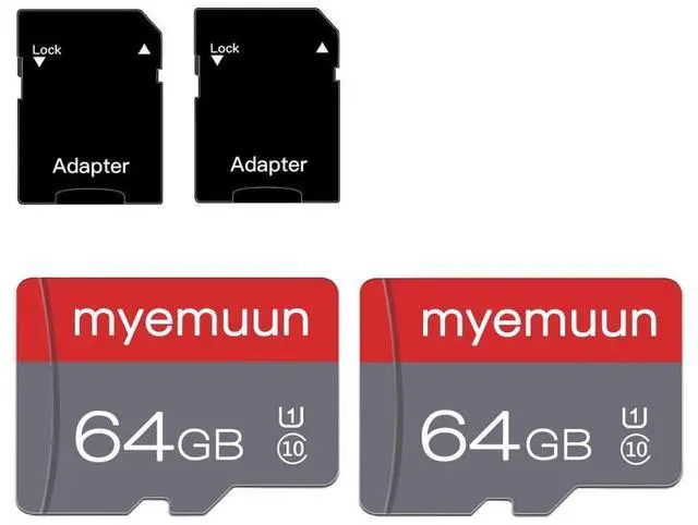 Main image of 2 Pack 64 GB Micro Memory Card with Adapter, TF Memory Card Class 10, Mini Memory Card for Smartphone/Tablet/Camera/Personal Computer (64GB*2)