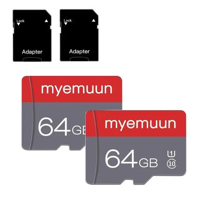 Alt view image 2 of 5 - 2 Pack 64 GB Micro Memory Card with Adapter, TF Memory Card Class 10, Mini Memory Card for Smartphone/Tablet/Camera/Personal Computer (64GB*2)