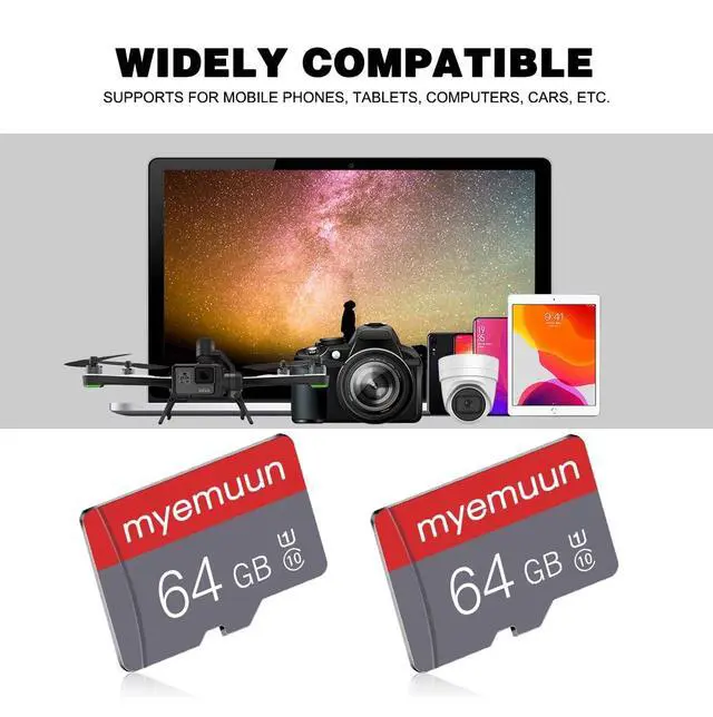 Alt view image 5 of 5 - 2 Pack 64 GB Micro Memory Card with Adapter, TF Memory Card Class 10, Mini Memory Card for Smartphone/Tablet/Camera/Personal Computer (64GB*2)
