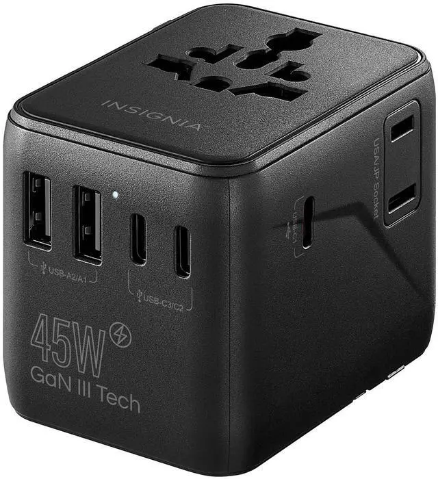 Main image of Insignia All-in-One Ground Travel Adapter Converter Series with USB Ports (45W All-in-1 Travel Adapter)