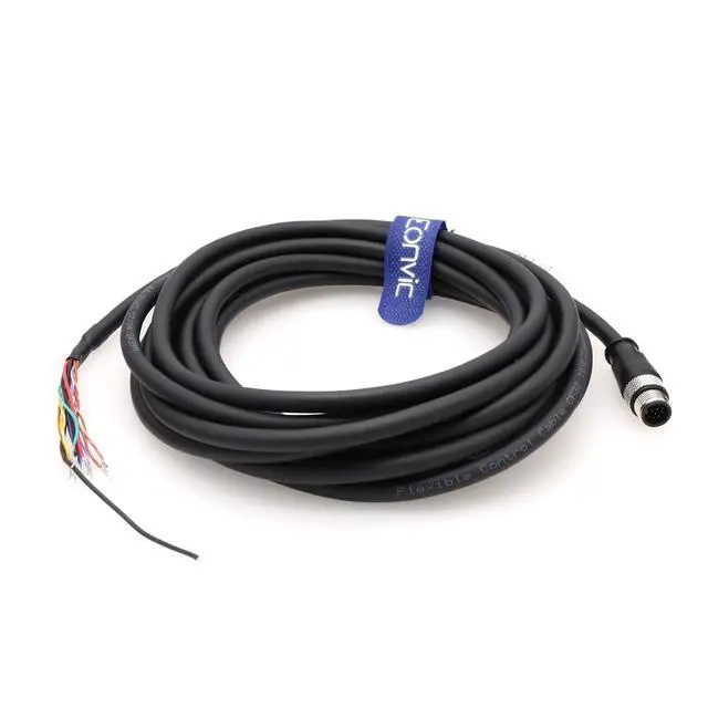 Alt view image 3 of 5 - Eonvic M12 12 Pin A Code Male to Flying Leads CCB-PWRIO High Flex Shielded Cable for Cognex Camera in Sight 2000 Series Visual Sensors in Sight 2000 7000 8000 Zebra FXR90 Reader
