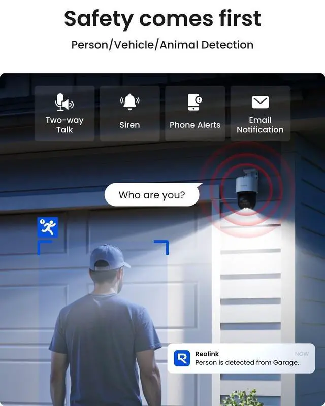 Alt view image 5 of 5 - REOLINK PTZ Security Camera System 4K, IP PoE 360 Camera with Dual-Lens, Auto 6X Hybrid Zoomed Tracking, 355 Pan & 90 Tilt, Outdoor Surveillance, AI Detection, TrackMix PoE
