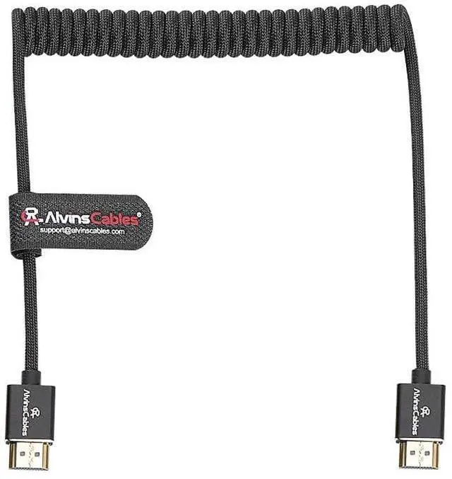Alt view image 2 of 5 - Alvin's Cables 8K 2.1 Full HDMI Cable, Z-CAM HDMI Type A Coiled Cable for ATOMOS Ninja V, Flexible Durable Camera Cable for BMPCC, for Panasonic S1H GH5, for Sony A7S3 A9 A74 A7siii, for Canon C70