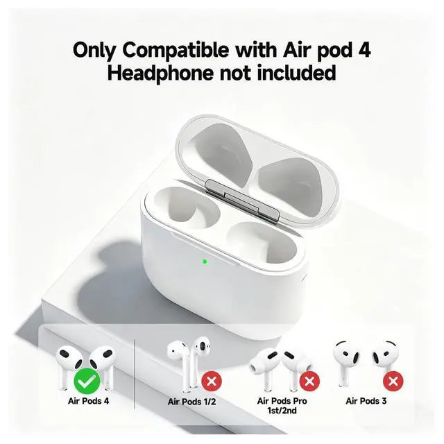 Alt view image 3 of 5 - Aelebey Earbuds Charging Case Compatible for Air Pod 4 Gen with Type-C Charging Port,Replacement with Airpods 4 Wireless Charging Case with Bluetooth Pairing Sync ButtonEarbuds not Included