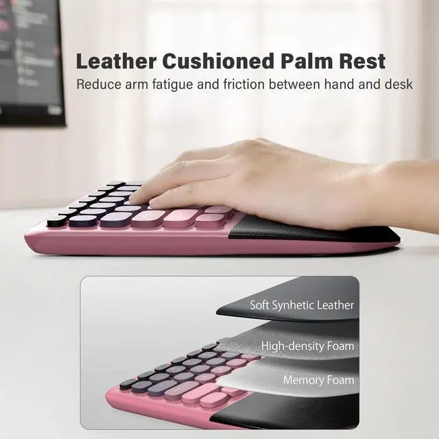 Alt view image 5 of 5 - MOFII Wireless Ergonomic Keyboard & Mouse Combo Split Curved Keyboard with Wrist Rest (All-Day Comfort) + Wireless Vertical Ergonomic Optical Mouse, Compatible with PC/Laptop/Desktop- P