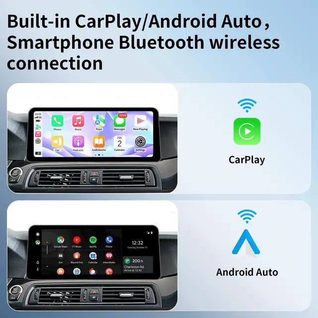 Alt view image 4 of 5 - BARGGN 12.3 Inch Wireless CarPlay/Android Auto Touchscreen for BMW 5 Series F10/F11 2010-2011 Year with CIC System, Car Radio Receiver, Multimedia, Bluetooth, Car Stereo