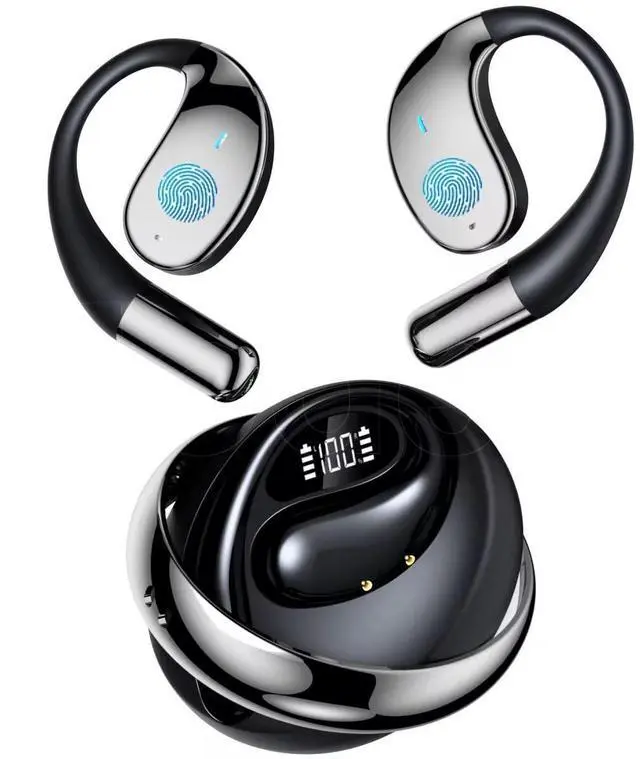 Main image of SYLROSE OWS Ear Hook Sports Earbuds with Wireless 6.1, Secure Ergonomic Design for Gaming, ENC HD Calls, and Silicone Lanyard (Beige)