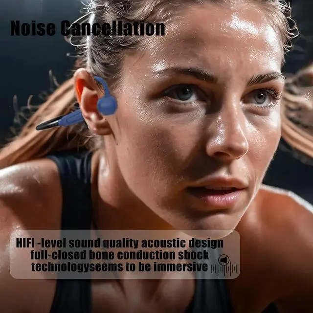 Alt view image 5 of 5 - Bone Conduction Headphones Open Ear with Built-in16G+Mic Swimming Bone Conduction Headphones,IPX8 Waterproof Lightweight for Earphones Stable to wear MP3 for Running,Cycling,Hiking,Driving,Grey