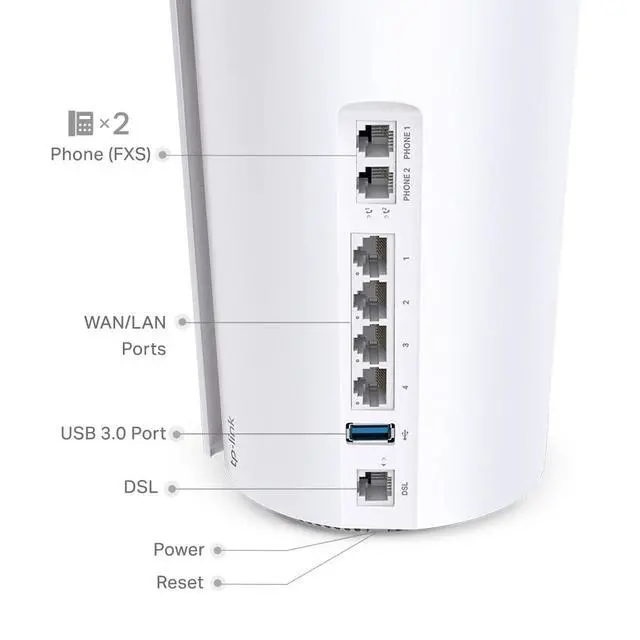 Alt view image 3 of 5 - TP-LINK Deco X73-DSL AX5400 VDSL Whole Home Mesh Wi-Fi 6 System, 270sqm Coverage For 1-3 Bedroom Houses, Duak-Band, OFDMA, MU-MIMO, Beamforming